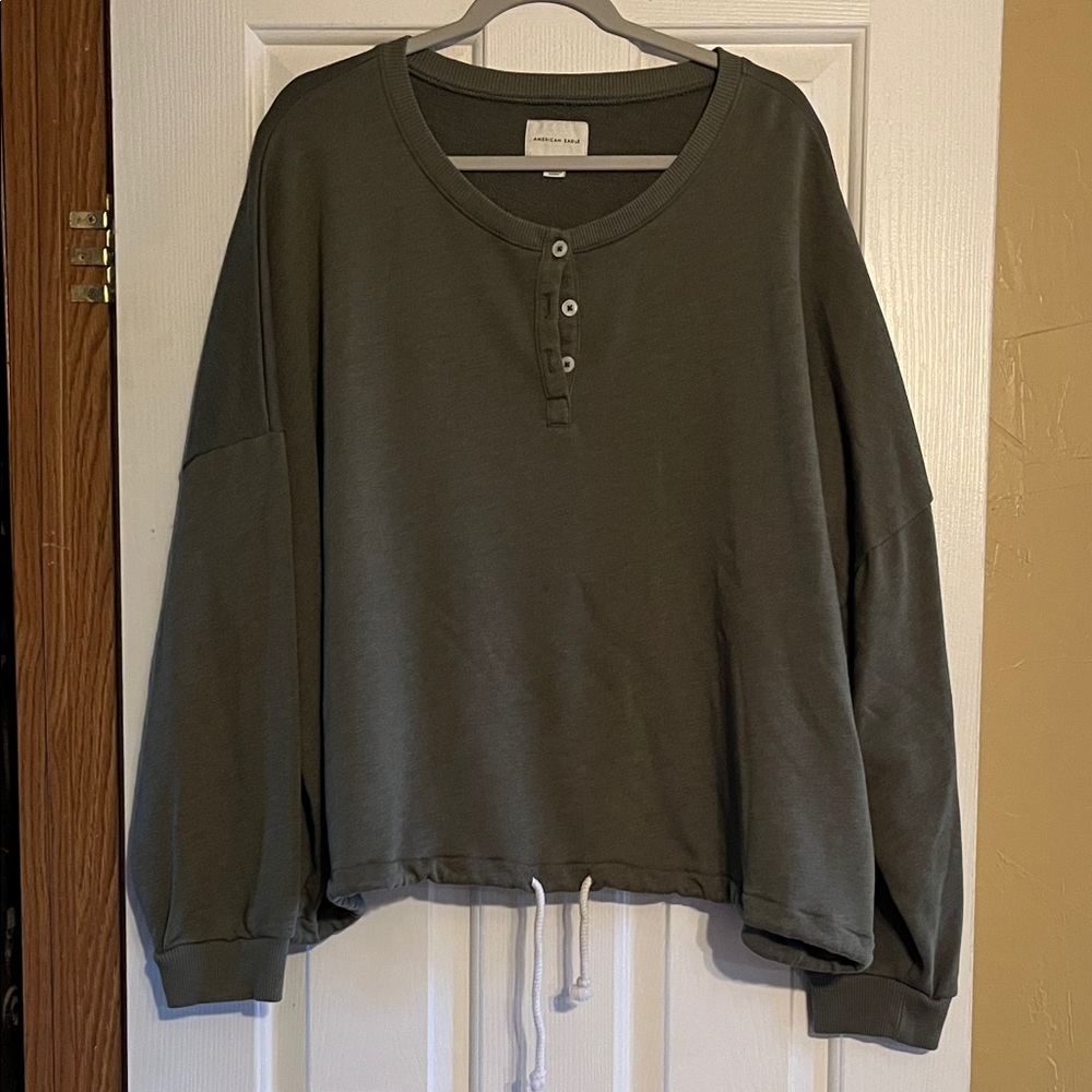 American Eagle Outfitters Dark Green Knit Top